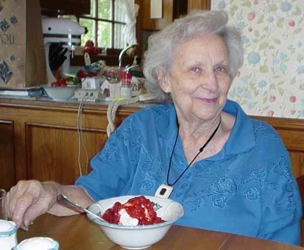 Mother has strawberries and ice cream for Mother's Day