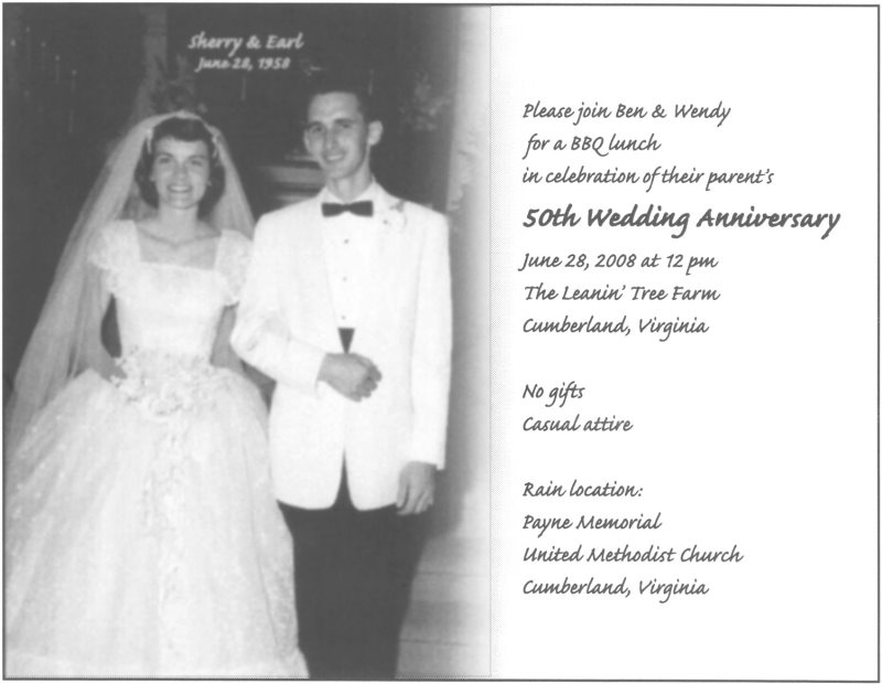 Earl Ray and Sherry Pitt 50th Wedding Anniversary