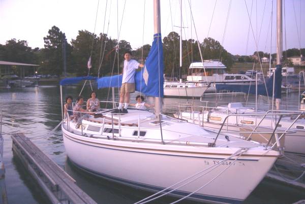 On Lon and Connie Thomas' sailboat