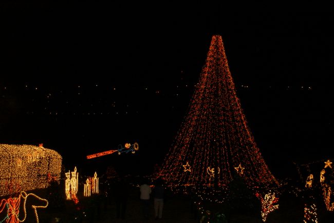 Walk of Lights along the lake in Marble Falls