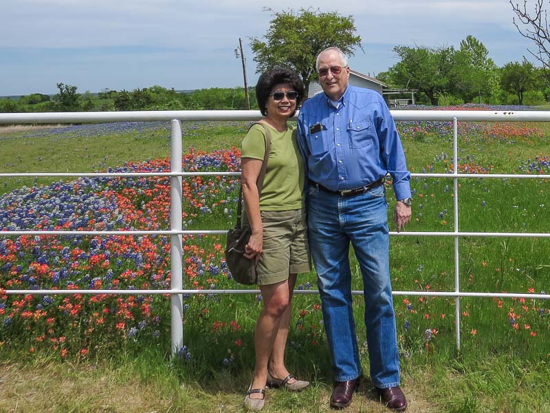 Angie and I with some Texas wildflowers in the background