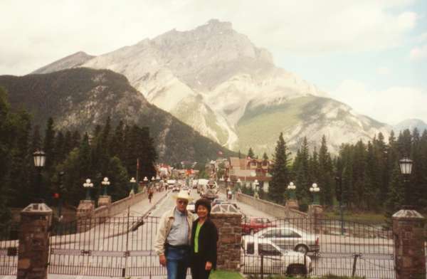 At the Banff Visitor Center with Cascade Mtn in background
