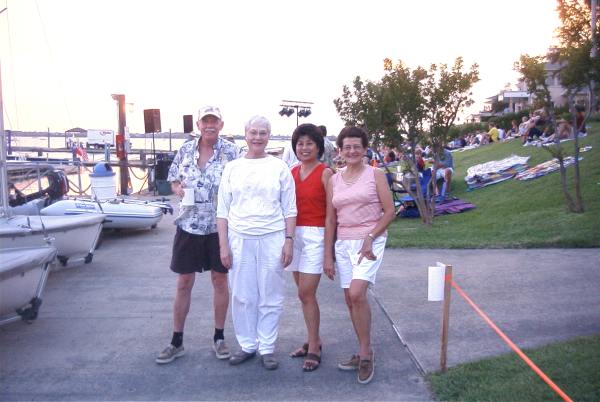 Lon, Mary, Angie, and Connie at the Yacht club.