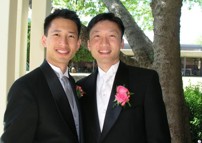 Ben and Russ Tong at Russ' wedding