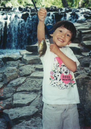 Edward caught his first fish!